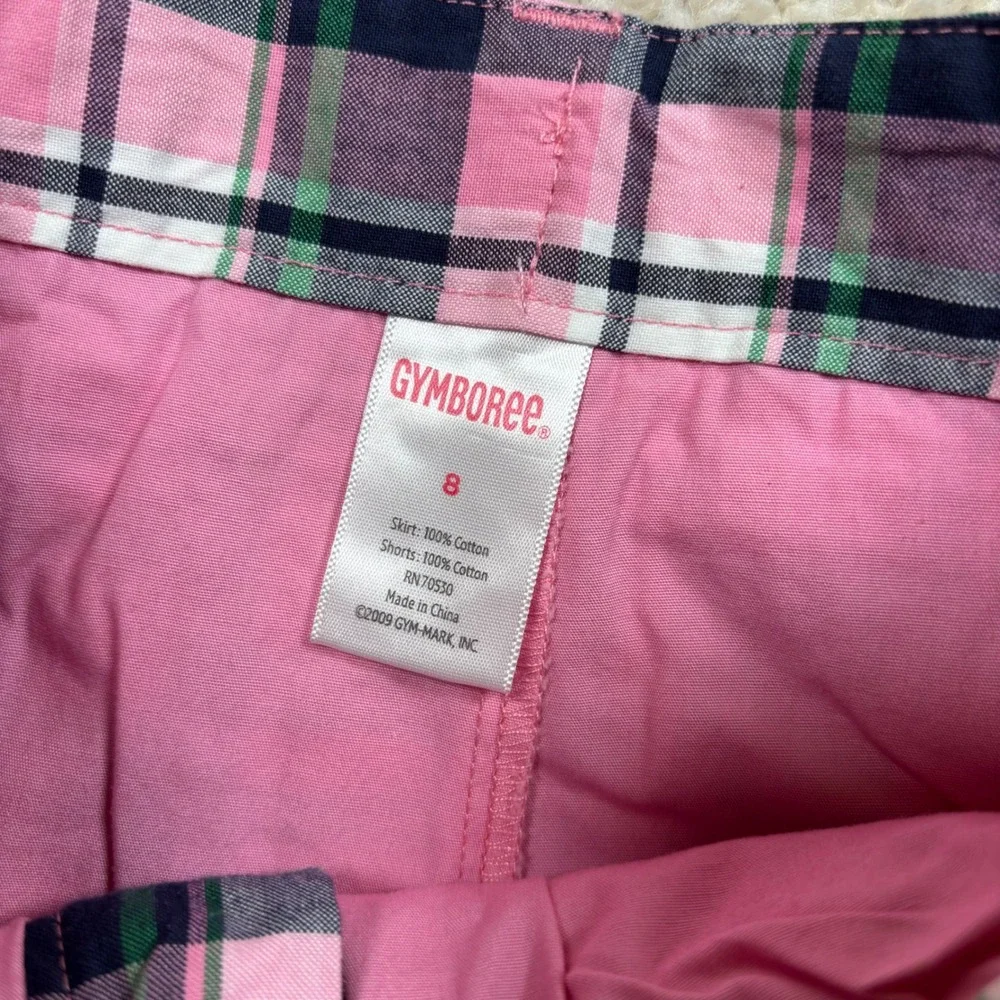 Gymboree Kids Girls Pink Plaid Patchwork Skirt with Built-in Shorts Size‎ 8
